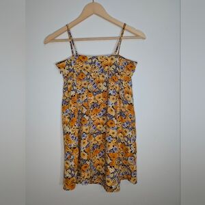 H&M Yellow and Purple Floral Mini Dress